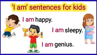 'I am' sentences for kids / english sentences with hindi meaning / Reading practice Sentences.