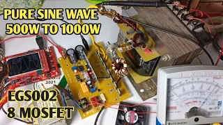 PURE SINE WAVE INVERTER 500W-1000W EGS002 8 MOSFET || Dc to ac 12v to 220v ac @PCBWay