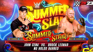 WWE 2K23 - JOHN CENA VS BROCK LESNAR - NO HOLDS BARRED MATCH AT SUMMER SLAM - PS5 4K GAMEPLAY !