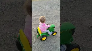 Lennon's First Deere.  Peg Perego Mini Tractor.