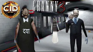 Granny 3 CID mode fullgameplay | train escape ACP Grandpa ki Shotgun chura ke bhag gaya😂