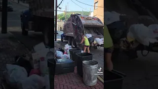 woman collecting trash