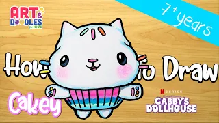How to draw CAKEY from Gabby's Dollhouse