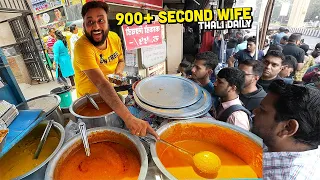 Delhi Street Food LEGENDARY KHANA 😍 Second Wife Amritsari Nutri Kulcha, Rajma Chawal, Matar Paneer