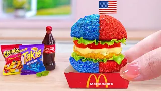 American Burger Cooking Challenge 🍔 Yummy Miniature Cheetos Chicken Burger 🛎️ Tina Mini Cooking