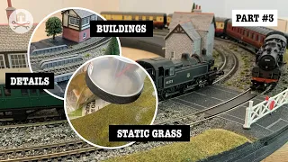 Circular model rail layout. Part 3: static grass landscape, buildings and fine detailing.