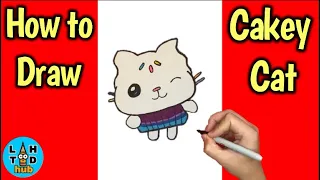 How to Draw Cakey Cat | Gabby's Dollhouse | Art Lesson