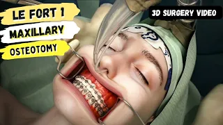 Le fort 1 Osteotomy Surgery 3D video _ Medical video.