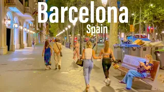 Barcelona, Spain 🇪🇸 - Night Walk - 2021 - 4K-HDR Walking Tour (▶51min)