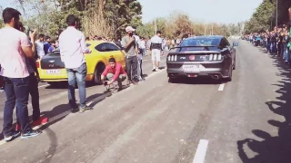 Ford Mustang GT VS Bentley Continental GT Drag Race at DTU College #Shakedown 2017