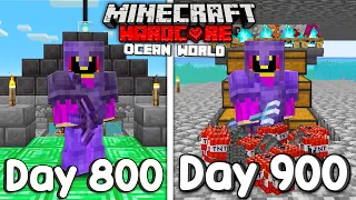 I Survived 900 Days Of Hardcore Minecraft, In an Ocean Only World...