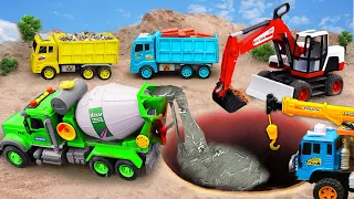 Auto rescue tractor, sand excavator, roundabout concrete mixer truck