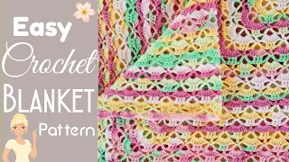 Easy Crochet Lacy Blanket Crochet Pattern 🍰 Cakes & Candles Square Baby Blanket