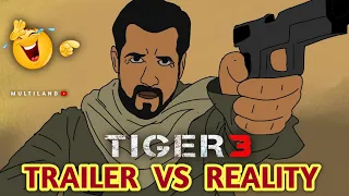 Tiger 3 trailer vs reality funny spoof animation video 🤣tiger3animation#sudu #multiland  #salmankhan