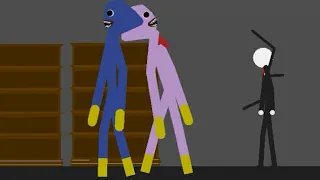 Huggy Wuggy and Kissy Missy (Poppy Playtime) vs Slenderman - Stickman Animation