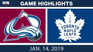 NHL Highlights | Avalanche vs. Maple Leafs - Jan. 14, 2019