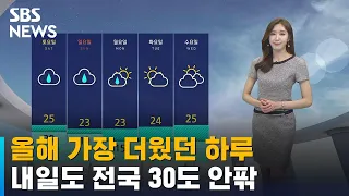 [날씨] 올해 가장 더웠던 하루…내일도 전국 30도 안팎 / SBS