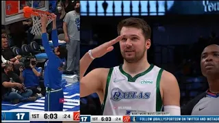 Luka Doncic Points Out Crooked Rim, Boban Marjanovic Fix Rim Without Ladder...