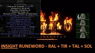 Diablo II Resurrected - Using Insight Runeword - Ral + Tir + Tal + Sol - Awesome for Mercs