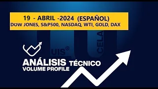 ANALISISTRADING 19-ABRIL-2024 (ESP)  ANALISIS VOL. PROFILE DOW , SP500 , NASDAQ, WTI, ORO, DAX