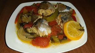 🐟Balıq buğlaması.Skumbriya balığından hazırlanan ləzzətli yemək.Буглама из рыбы.Fish dish