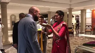 WWE superstar triple h got traditional welcome in india