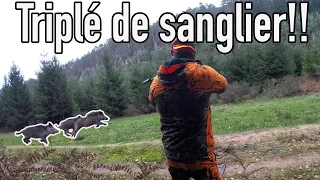 UNE BATTUE DE DINGUE !! Triplé de sanglier