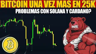 BITCOIN EN CAIDA SOBRE 25K ALTCOINS SANGRAN | PRONOSTICO BITCOIN HOY ESPAÑOL