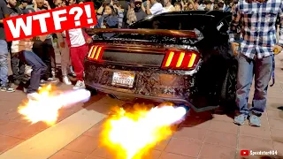 INSANE Mustang Shooting 8FT Flames, Shutting Down Car Meet!