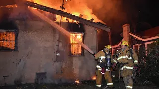 Well-Involved House Fire: LAFD Station 66 (South LA)