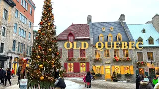 [4K]🇨🇦 Old Quebec Christmas Walk🎄Fairytale Xmas in Petit Champlain🌟& Place Royale⛪1640 Bistro🍷 2021