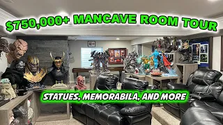 HUGE MAN CAVE ROOM TOUR! Autographs, Statues, Movies, and MORE