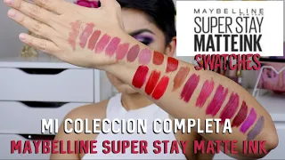MAYBELLINE SUPER STAY MATTE INK MI COLECCION COMPLETA 21 SWATCHES |Amanda Burgos