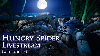 Every time I beat a boss, I make my brother eat a real bug - Hungry Spider livestream!