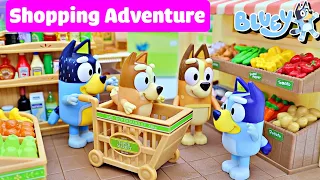 A Fun Grocery Shopping Adventure with BLUEY and BINGO -  Pretend Play with Bluey Toys