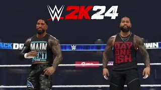 Jey Uso & Jimmy Uso Vs Solo Sikoa & Tama Tonga - Tag Team Match | SmackDown | WWE 2K24