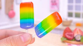 Satisfying Tiny Fruit Dessert Tutorial | Fancy Miniature Rainbow Ice Recipe For Summer | Mini Corner