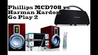 Improve your TV's sound: Phillips MCD708 micro HIFI system vs Harman Kardon Go play. Studio MIC test