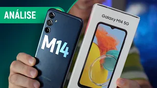 GALAXY M14: BOM CELULAR BARATO com 5G que IMPRESSIONA em BATERIA | Análise / Review