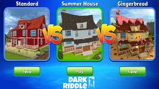 Dark Riddle - GingerBread House VS Summer House VS Default House - New Update - Hawaii Skins