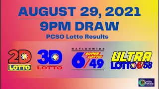 WATCH: PCSO 9 PM Lotto Draw, August 29, 2021