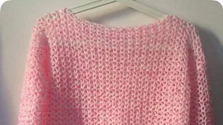Crochet v stitch lace sweater ENGLISH VERSION