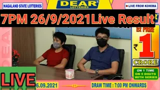 🔵Lottery Sambad 7PM 26/9/2021 live draw from Kohima Nagaland, dear lottery live draw Nagaland