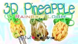 NEW 3D Pineapple Pencil Topper / Charm Rainbow Loom Tutorial | How To