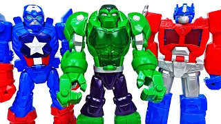 Avengers Hulk, Iron-Man, Spider-Man Mech Armor Suit! Defeat Romeo's Transformers! #ToyMartTV