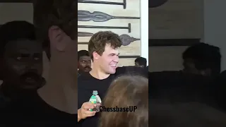 Magnus Carlsen Teasing Aryan Tari at Bermuda Party.
