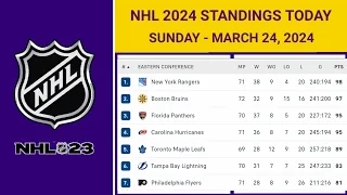 NHL Standings Today as of March 24, 2024| NHL Highlights | NHL Reaction | NHL Tips