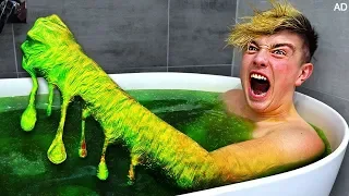 I Spent 24 Hours  in SLIME & It was a HUGE Mistake... (Slime Bath Challenge)