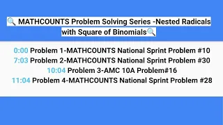 Nested Radicals with Square of Binomials(MATHCOUNTS and AMC10)