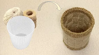 В'язання по пластику. Підставка-стаканчик. / Crocheting on Plastic Base.